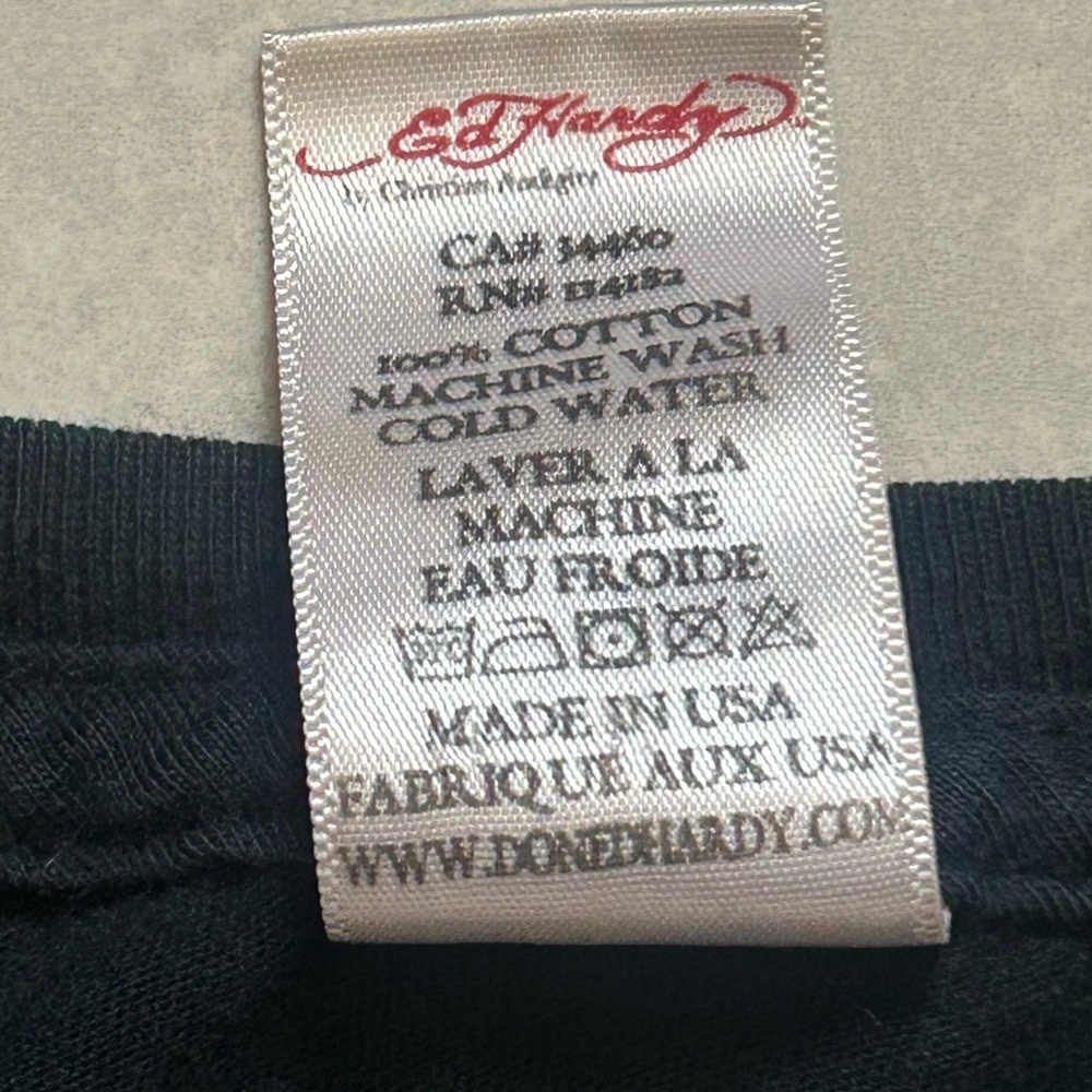 "Love Life" Rose Heart graphic T-shirt black Ed Hardy by Christian Audigier - Picture 5 of 10